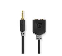 Nedis Câble Répartiteur Audio Jack 3.5mm Mâle vers 2 Jack 3.5mm Femelle 0,2m