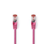 Nedis Câble réseau CAT6 - RJ45 mâle - RJ45 mâle - S/FTP - 15,0 m - Rond - LSZH - Rose - Sachet plastique