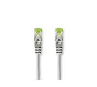 - Câble réseau - RJ-45 (M) pour RJ-45 (M) - 2 m - 6 mm - SF/UTP - CAT 7 - moulé, rond, sans crochet, contacts flashés d'or - gris