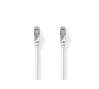 Nedis Câble Réseau Cat8.1 S/FTP (S-STP) 1m, Connecteurs RJ-45 Mâle Nickel, 40000 Mbit/s, 2000 MHz, Cuivre AWG27, LSZH, Blanc, Ø 6.2mm