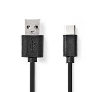 Nedis Câble USB 2.0 Type C mâle vers mâle 0,1 m Noir