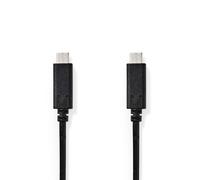 Nedis Câble USB CCGB64700BK20 USB-C 24 broches mâle-mâle 3.2 Gen 1 2 m 4K@60Hz Noir