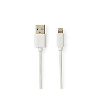 Nedis Câble Lightning mâle vers USB-A mâle 2 m Blanc rond