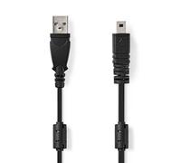 Nedis Câble USB / USB 2.0 / USB-A mâle / UC-E6 8 pins mâle / 480 Mbps / Nickelé / 2.00 m / Rond / PVC / Noir / Label