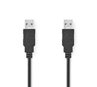 NEDIS Câble USB - USB 2.0 - USB-A Mâle - USB-A Mâle - 480 Mbps - Plaqué Nickel - 1.00 m - Rond - PVC - Noir - Label