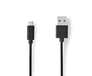 NEDIS Câble USB | USB 2.0 | USB-A Mâle | USB Micro-B mâle | 480 Mbps | 12 W | Plaqué Nickel | 1.00 m | Rond | PVC | Noir | Boite avec Fenêtre