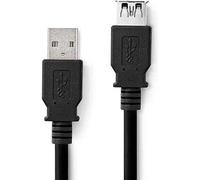 Nedis Câble USB / USB 3.2 Gen 1 / USB-A mâle / USB-A femelle / 5 Gbps / Nickelé / 3.00 m / Rond / PVC / Noir / Label
