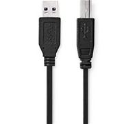 Nedis Câble USB USB 3.2 Gen 1 USB-A Mâle USB-B Mâle 5 Gbps Plaqué nickel 2.00 m Rond PVC Noir Label G
