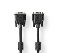 NEDIS Câble VGA, Cable Écran Ordinateur, Prise VGA | Fiche VGA | Plaqué nickel | Résolution maximale : 1280 x 768 | 3.00 m | Rond | ABS | Noir | Sac en plastique