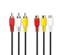 Nedis Câble vidéo composite 3 x RCA mâle - 3 x RCA femelle