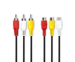 Nedis Câble vidéo composite 3 x RCA mâle - 3 x RCA femelle