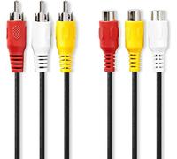- Câble vidéo/audio - vidéo / audio composite - RCA mâle pour RCA femelle - 5 m - noir - rond