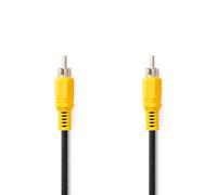 Nedis Câble vidéo composite RCA nickelé 480p 2,00 m rond PVC noir (sac en plastique)