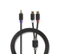 - Répartiteur audio - RCA mâle pour RCA femelle - 20 cm - anthracite - rond