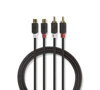 - Câble audio - RCA mâle pour RCA femelle - 2 m - anthracite - rond