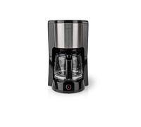 Nedis cafetière filtre 12 tasses 1000w noir-argent