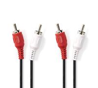 Nedis CAGB24200BK100 câble audio 10 m 2 x RCA Noir