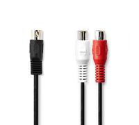 Nedis CAGL20250BK02 câble audio 0,2 m DIN (5-pin) 2 x RCA Noir