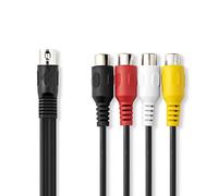 Nedis CAGL20450BK02 câble audio 0,2 m DIN (5-pin) 4 x RCA Noir