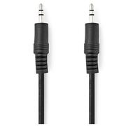 Nedis Câble audio stéréo Jack 3,5 mm mâle-mâle Nickelé 1 m Rond Noir