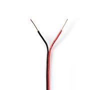 Nedis Câble Haut Parleur | 2X 0.35 mm² | CCA | 100.0 m | Rond | PVC | Noir/Rouge | Emballage