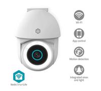 Nedis Caméra extérieure WIFICO22CWT – Wi‑Fi SmartLife 3MP 1296p, projecteur LED, IP65, blanc