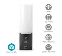 Nedis Caméra extérieure SmartLife Wi-Fi Lumière ambiante Full HD 1080p IP65 microSD (non inclus) / Onvif / Stockage dans le Cloud (facultatif) 100 - 240 V AC Avec capteur de mouvement Vision nocturne