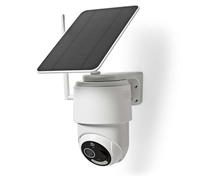 NEDIS Caméra WiFi PTZ extérieure Full HD 1080P Autonome avec Panneau Solaire Vision Nocturne et capteur de Mouvement