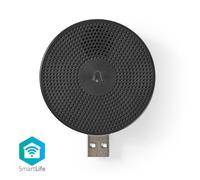 NEDIS Carillon de porte sans fil - Accessoires pour WLAN Sonnette de porte intelligente avec caméra - USB - Sans fil Noir WIFICDPC10BK