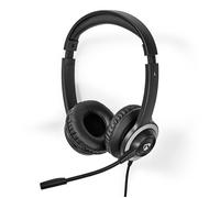 NEDIS Casque audio filaire avec microphone et contrôle de volume - USB-A et USB-C Noir