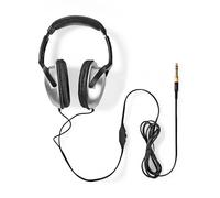 Nedis Casque Audio Filaire Jack 3.5mm avec Bandeau Réglable 6m Argent