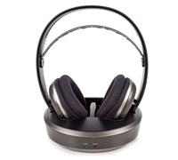 Nedis Casque audio HPRF210BK Sans fil RF Tour d'oreille Station de charge 11 h autonomie Noir/Argent