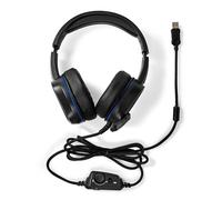 Nedis Casque de jeu Surround USB Type-A Microphone pliable 2.10 m LED (Filaire), ?couteurs, Noir