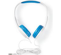 Nedis, casque d'écoute compact 3,5mm 82dB avec arceau rembourré, blanc / bleu
