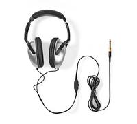 Nedis Casque filaire - supra-auriculaire - câble rond de 6 m - HiFi - oreillettes ergonomiques - argent? (Filaire), ?couteurs, Noir