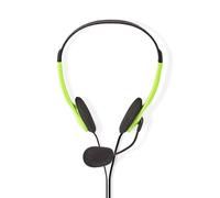 Nedis Casque PC Sur l'oreille St?r?o 2x 3.5 mm Microphone pliable 2.00 m Vert (Filaire), ?couteurs, Noir