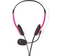 Nedis Casque PC / Sur l'oreille / Stéréo / 2x 3.5 mm / Microphone pliable / Rose