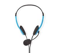 Nedis Casque pour PC Bandeau 2 fiches 3,5 mm, ?couteurs, Bleu