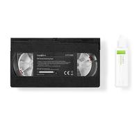 Nedis Cassette de nettoyage CLTP100BK – pour têtes VHS – 20 ml – Noir G