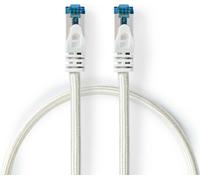 Nedis CAT6a câble réseau - S/FTP - RJ45 mâle - RJ45 mâle - 0.50 m - Snagless - rond - tressé / PVC - argent - emballage avec fenêtre transparente