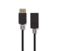 Nedis - Adaptateur vidéo - DisplayPort mâle pour HDMI femelle - 20 cm - anthracite - rond
