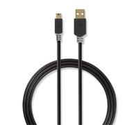 Nedis CCBW60300AT20 câble USB USB 2.0 2 m USB A Mini-USB B Anthracite