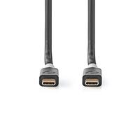 Nedis CCBW64020AT10 câble USB USB4 Gen 2x2 1 m USB C Noir, Argent