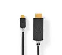 Nedis Ccbw64655At20 Adaptateur Usb 3.2 Gen 1 Usb Type-C&Trade ; Male Hdmi&Trade ; Connecteur 2.00 M Round Gold-plated PVC Anthracite Window Box