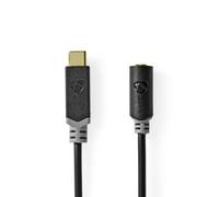 Nedis CCBW65960AT10 câble de téléphone portable Noir, Gris 1 m USB C 3,5mm