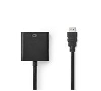 Nedis CCGB34900BK02 câble vidéo et adaptateur 0,2 m HDMI Type A (Standard) VGA (D-Sub) + 3,5 mm Noir