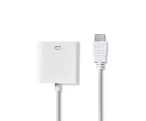 Nedis CCGB34900WT02 câble vidéo et adaptateur 0,2 m VGA (D-Sub) HDMI Type A (Standard) Blanc