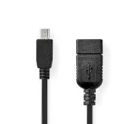 Nedis CCGB60315BK02 câble USB USB 2.0 0,2 m USB A Noir