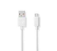 Nedis CCGB60500WT20 câble USB USB 2.0 2 m USB A Micro-USB B Blanc