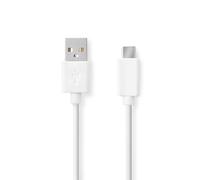 Nedis CCGB60600WT20 câble USB USB 2.0 2 m USB A USB C Blanc